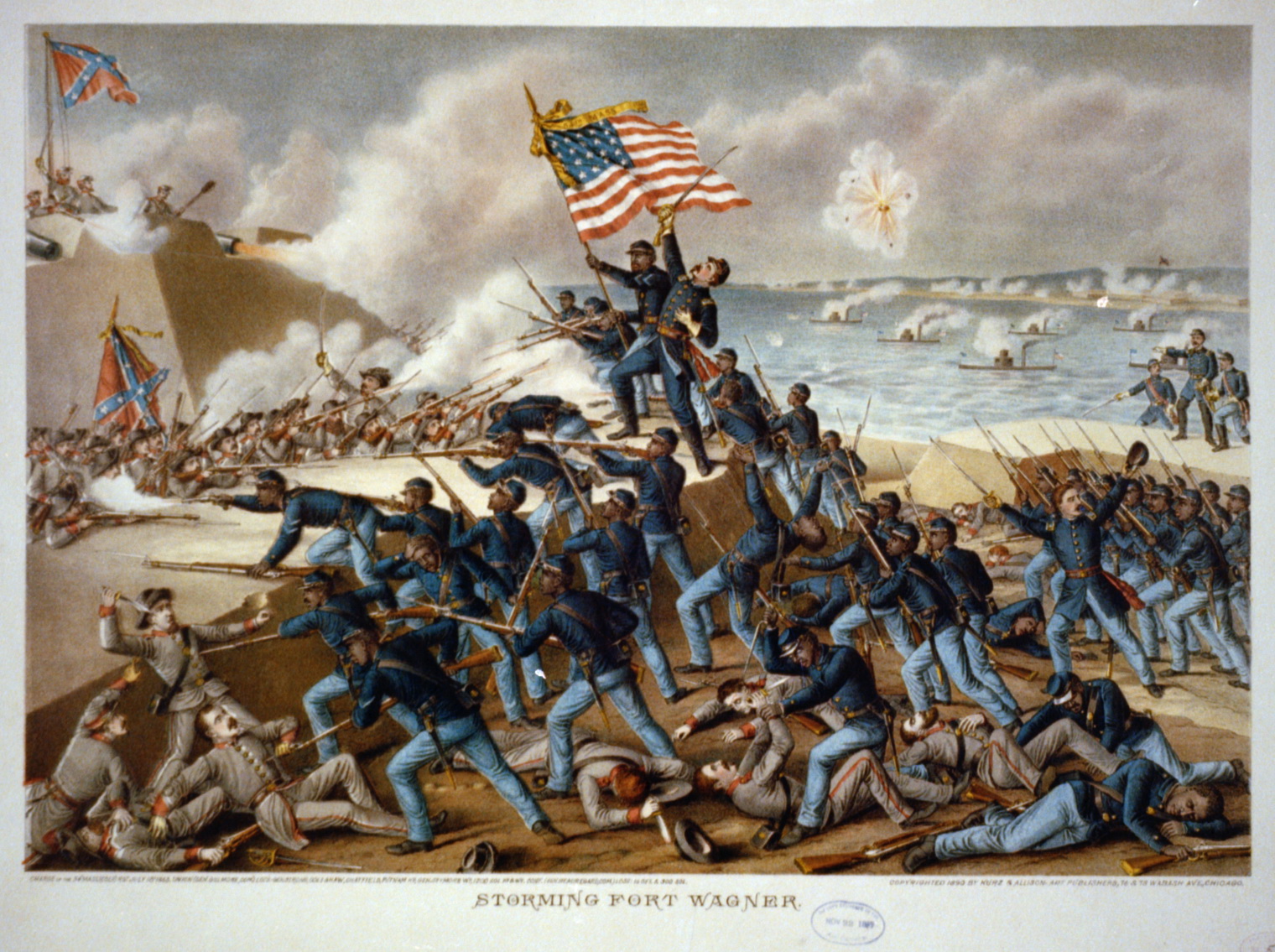 The famous 54th Massachusetts Infantry, an all African-American Union regiment during the Civil War.